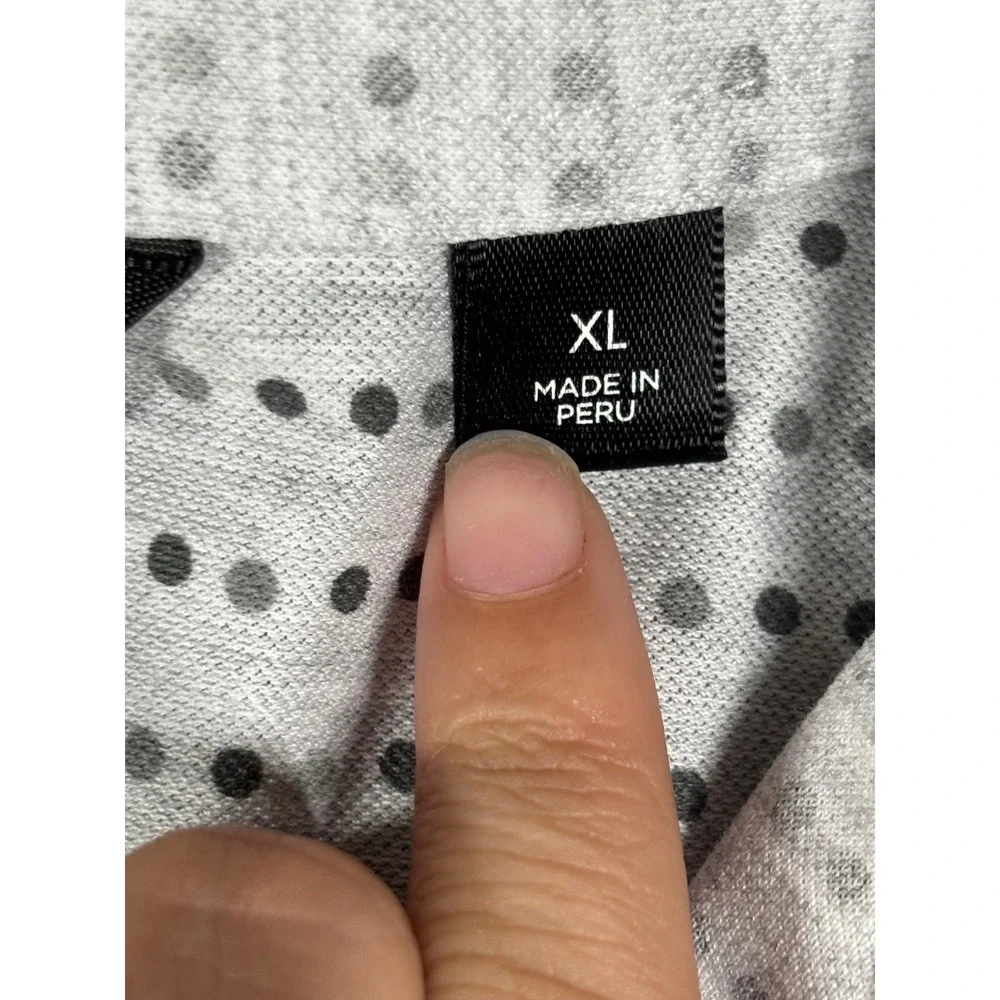 TravisMathew Mens XL Gray‎ Micro Dot Performance Golf Polo Shirt Short Sleeve